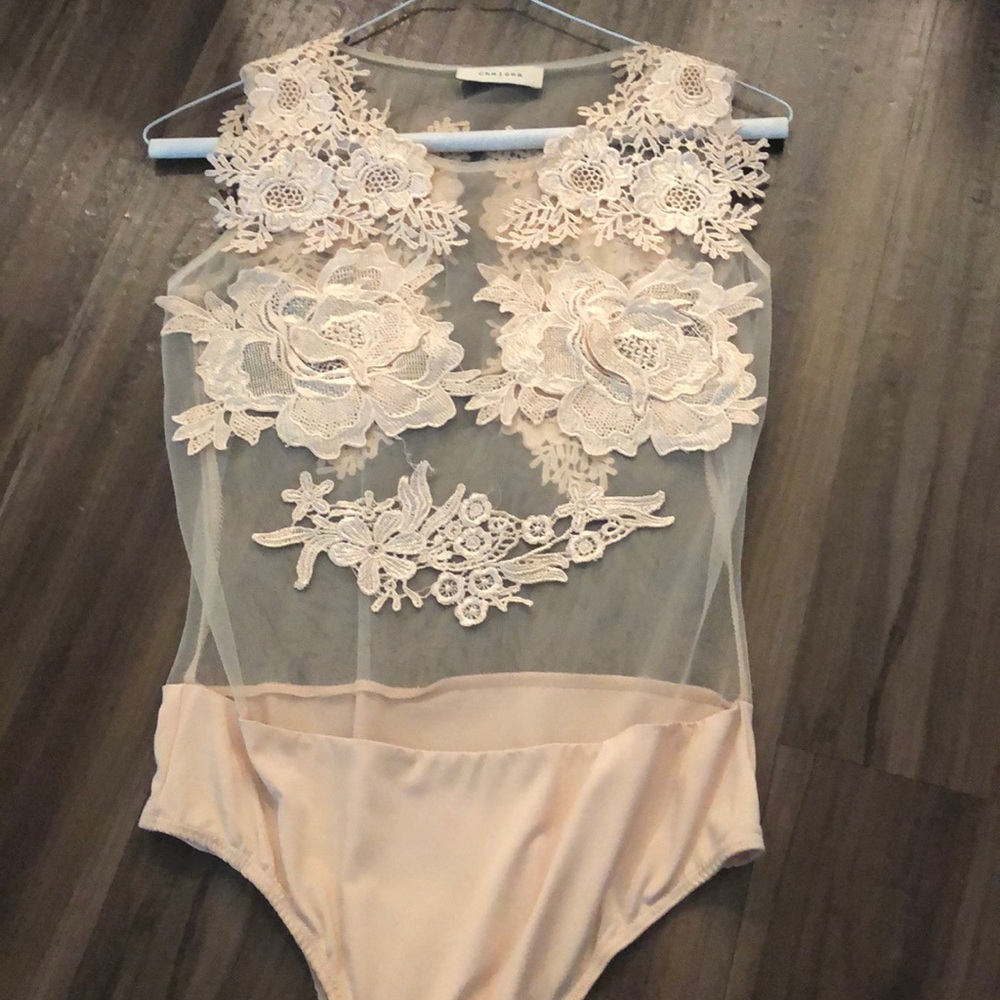 Blush sheer bodysuit